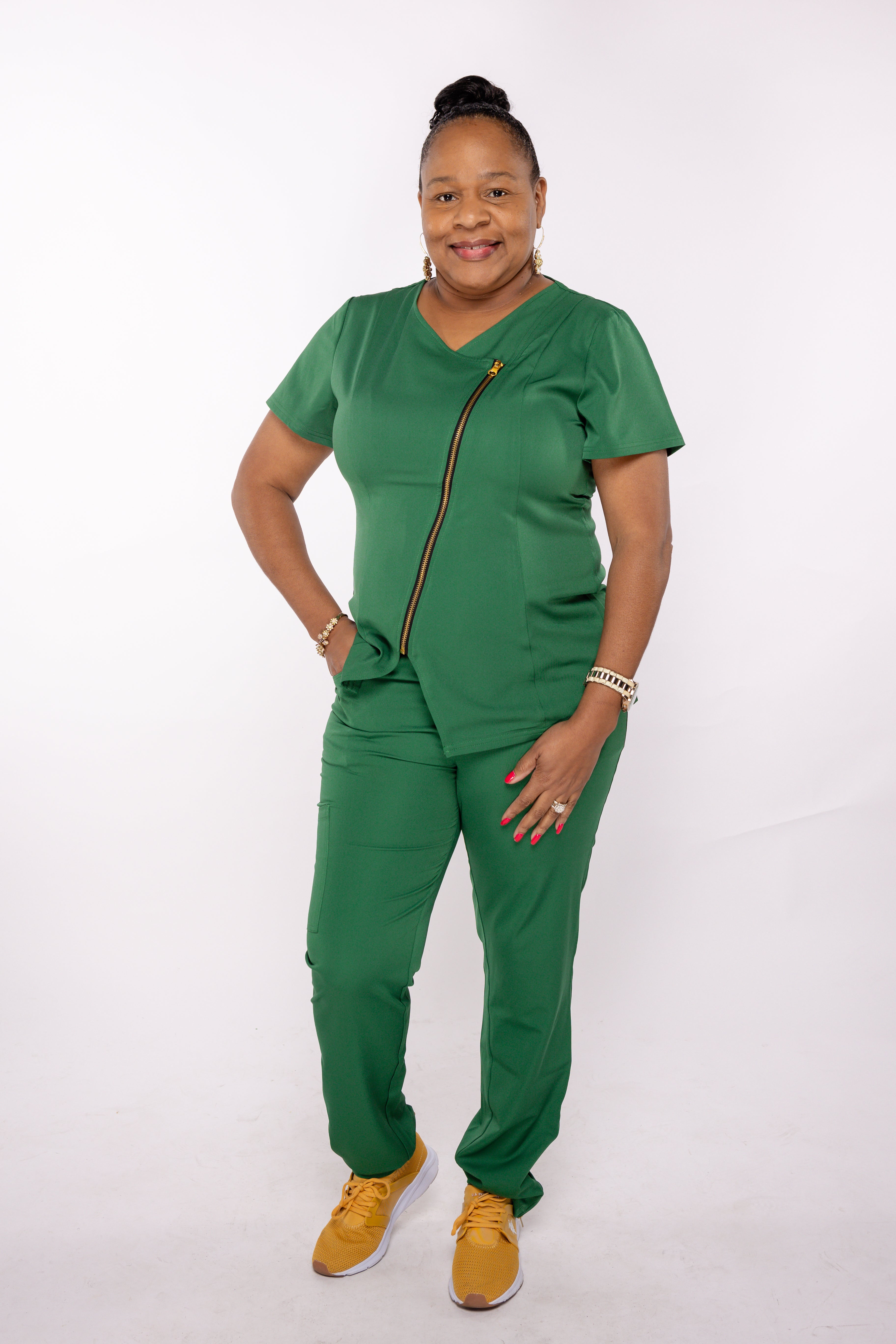 GENESIS ELITE: DIAGONAL ZIP SCRUB SET