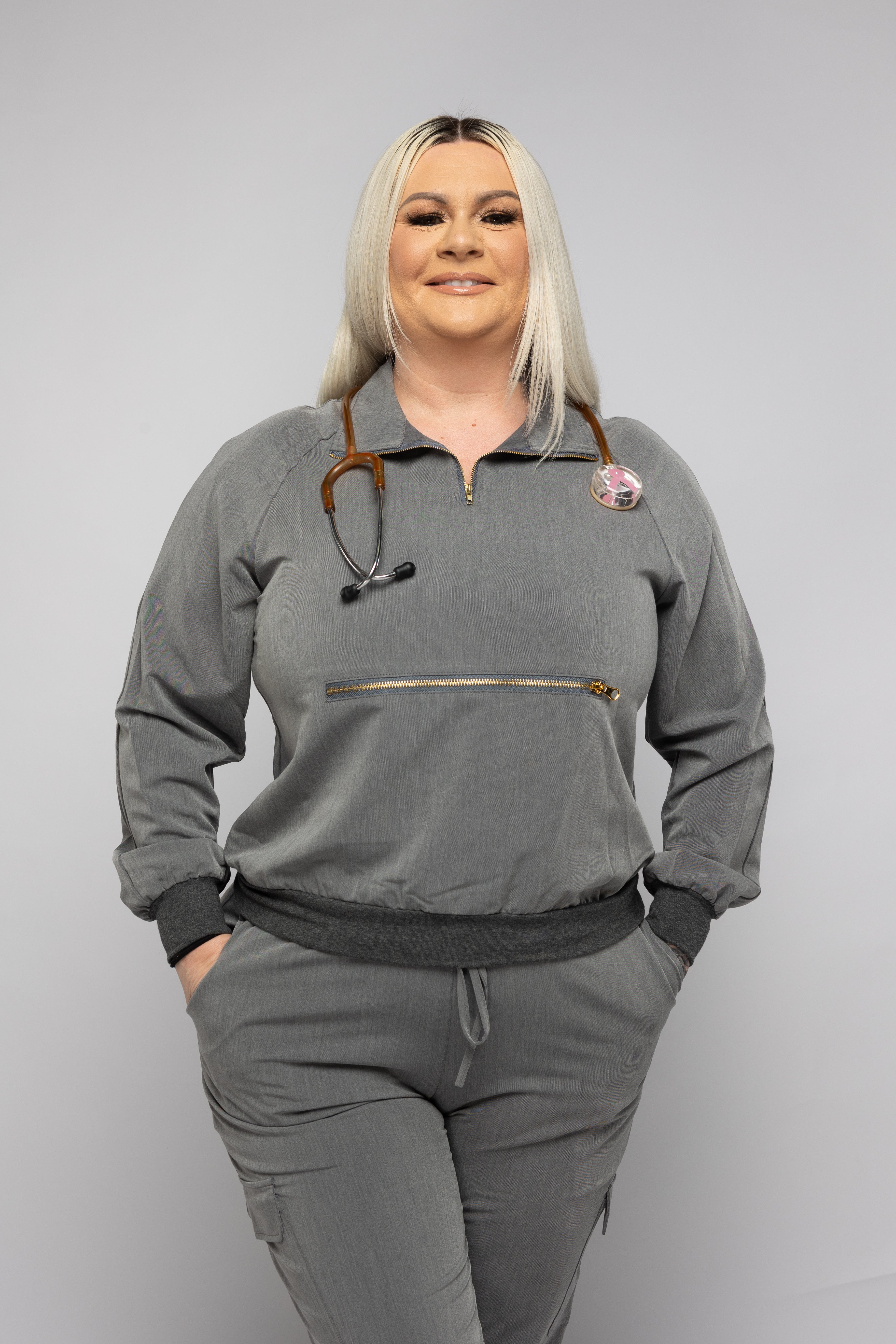 GENESIS ELITE: KANGAROO ZIP POCKET JOGGER SCRUB SET